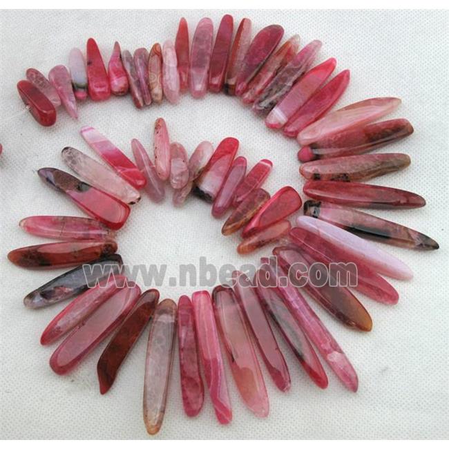 Natural agate bead, freeform, pink