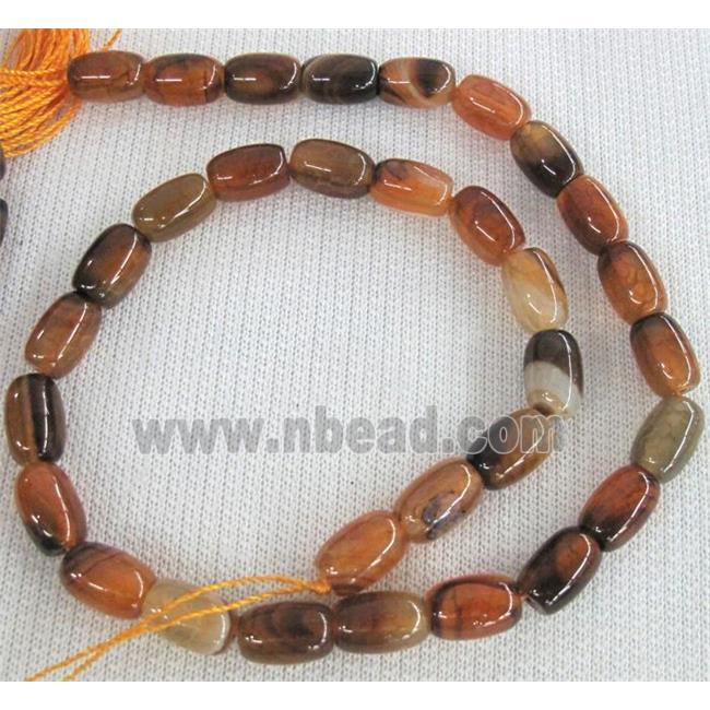 orange Agate stone bead, barrel
