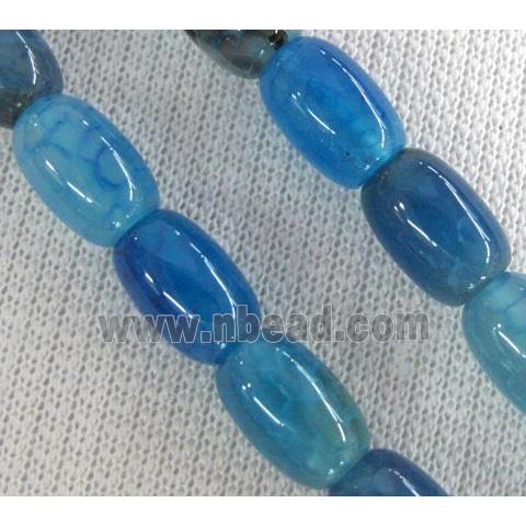 blue Agate stone beads, barrel