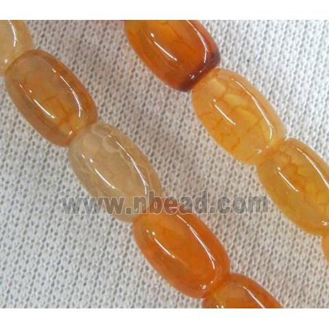orange Agate stone beads, barrel