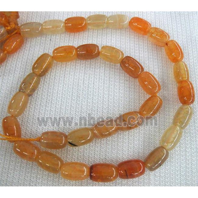 orange Agate stone beads, barrel