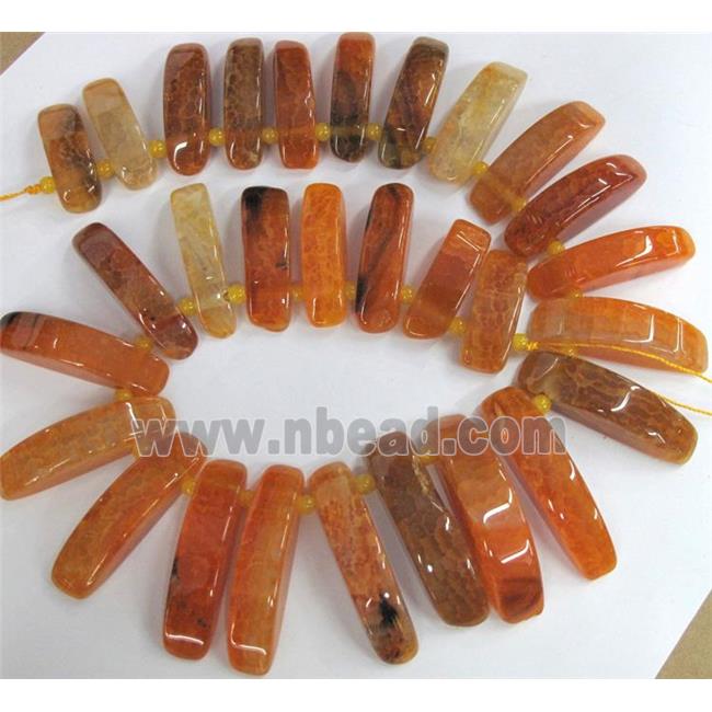 orange agate stick beads