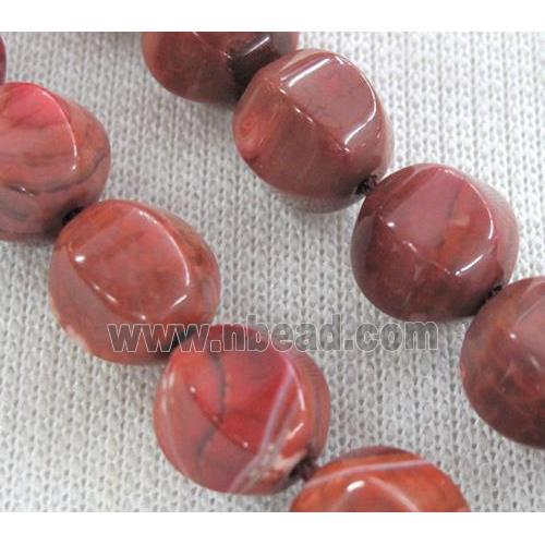 Agate Lantern beads, red