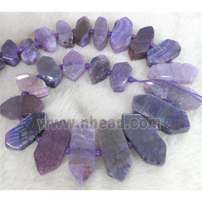 agate beads, point, guidepost, purple