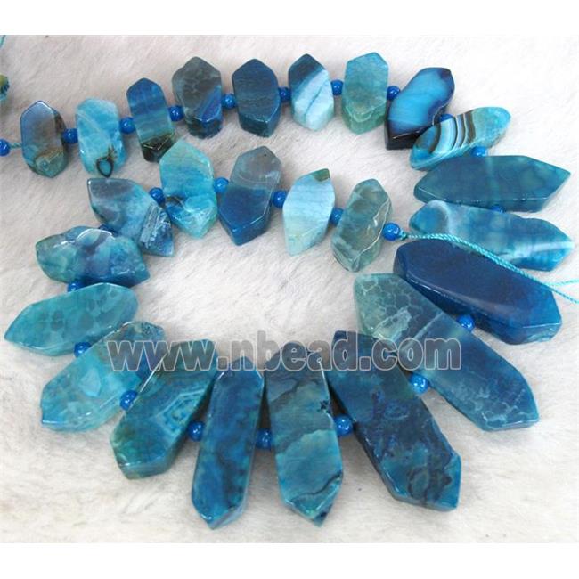 agate beads, point, guidepost, blue