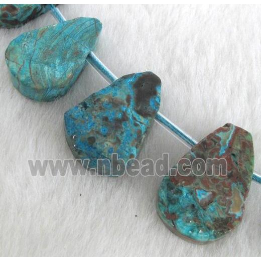 blue Ocean Jasper collar beads, teardrop, top drilled