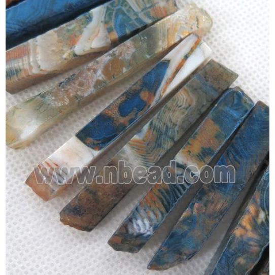 dragon veins agate beads for necklace, stick, freeform