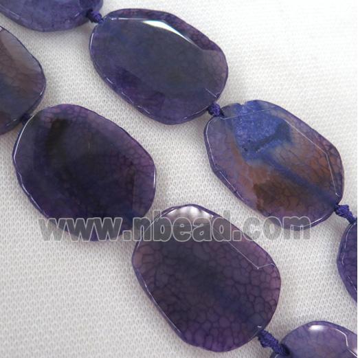 purple Agate beads, slab, faceted freeform