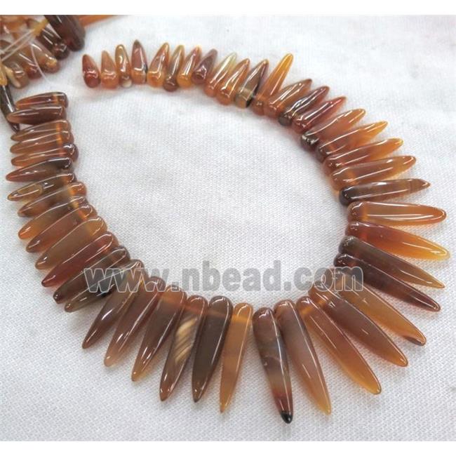 red agate bullet beads