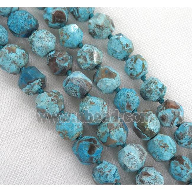 blue ocean jasper ball beads, faceted round