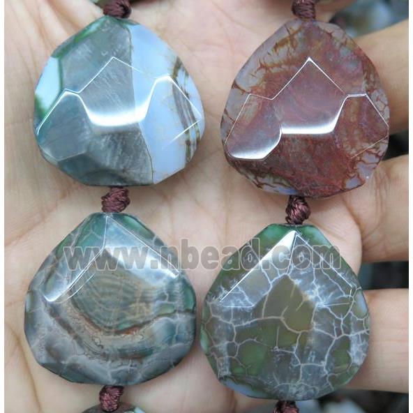 dragon veinse slice Agate beads, faceted freeform