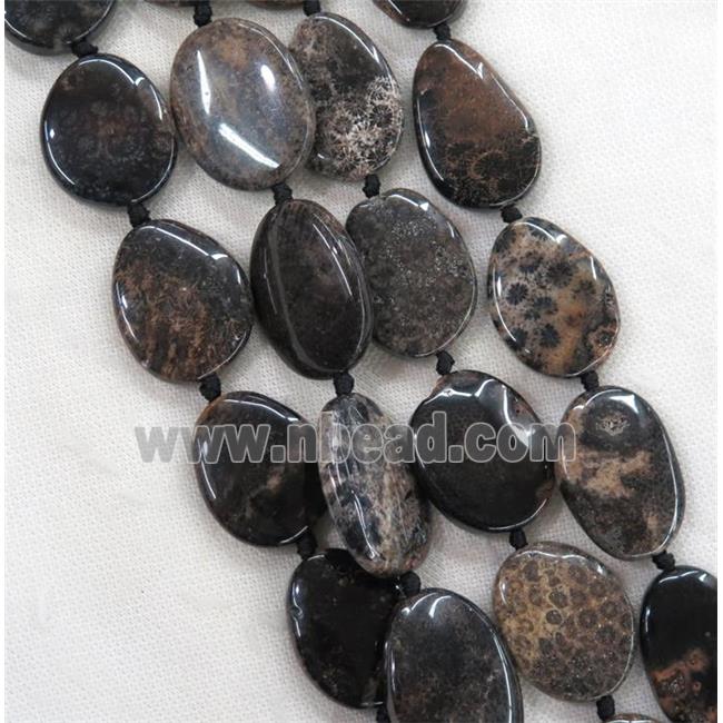 black Coral Fossil beads, freeform