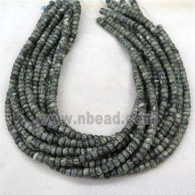Green Zebra Jasper barrel beads