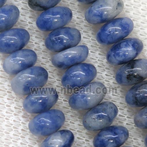 African Sodalite beads, rondelle, blue
