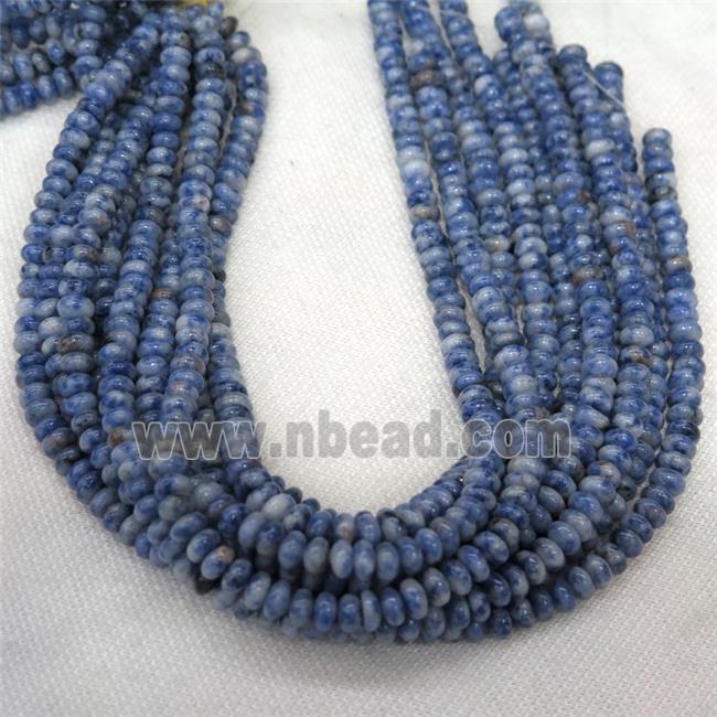 African Sodalite beads, rondelle, blue