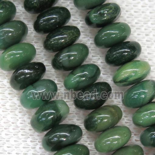 green Verdite beads, rondelle