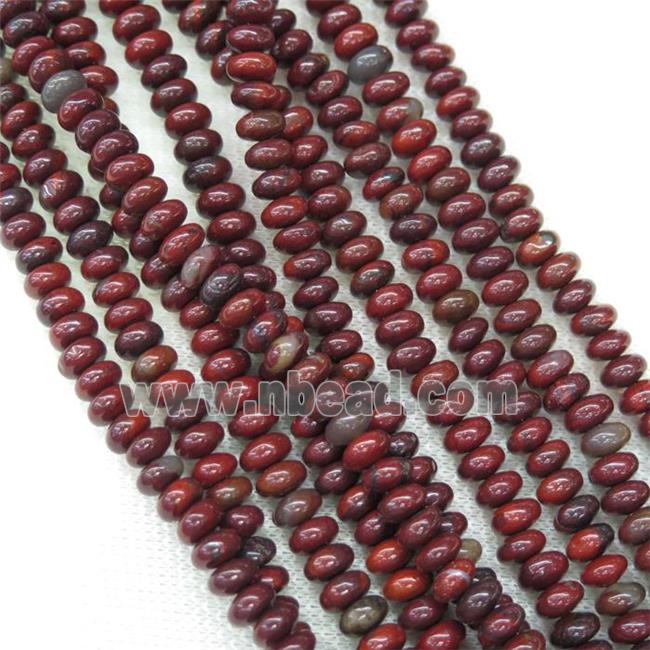 red Apple Jasper rondelle beads