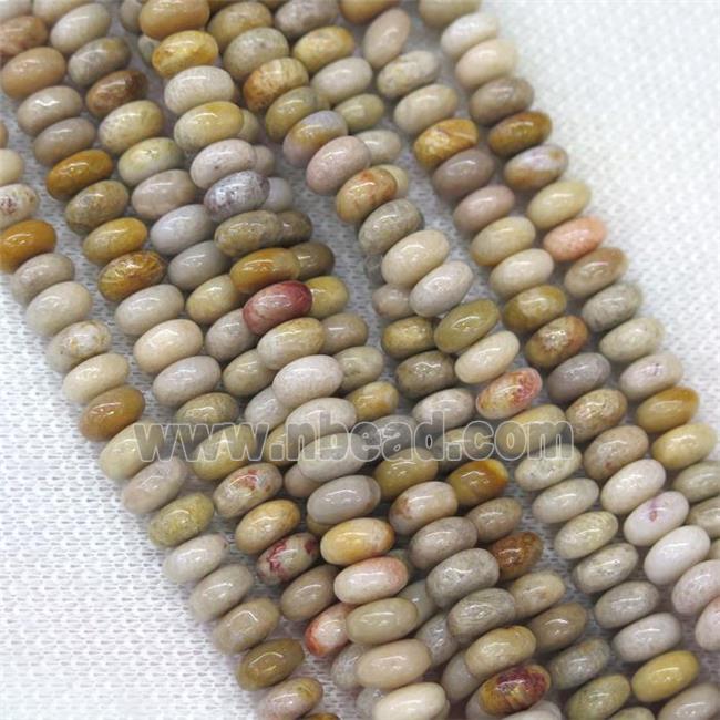 Coral Fossil rondelle beads