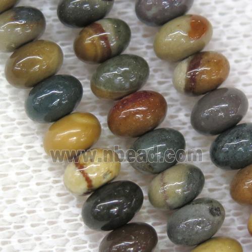 polychrome Jasper rondelle beads