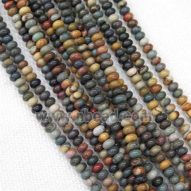 polychrome Jasper rondelle beads