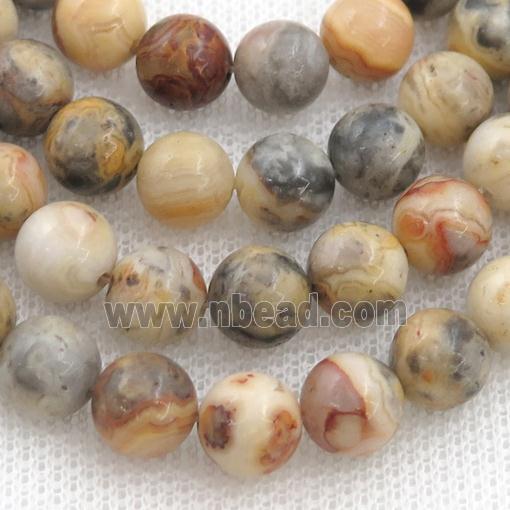yellow Crazy Agate beads, round