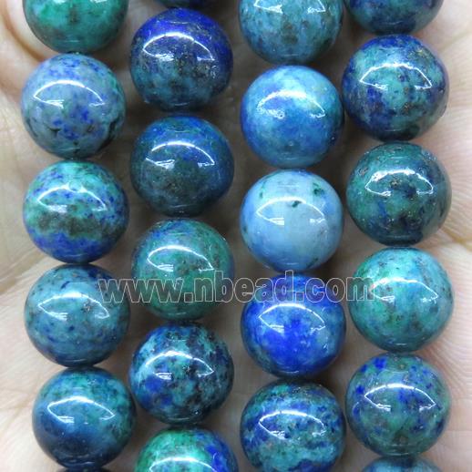 round Azurite Beads, color treated