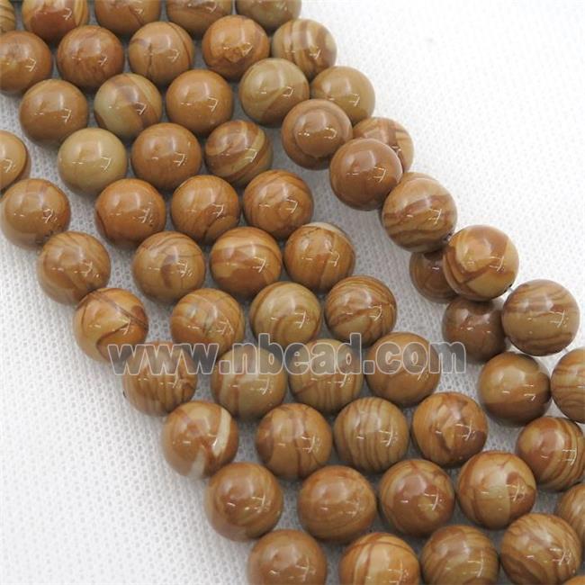 round brown Wooden Lace Jasper beads