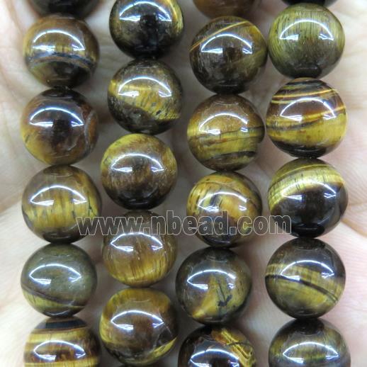 yellow Tiger eye stone beads, round