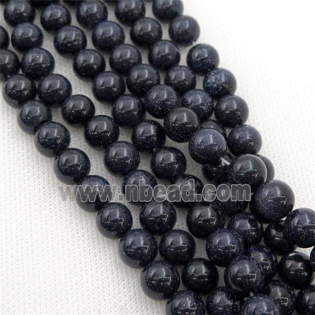 blue SandStone beads, round