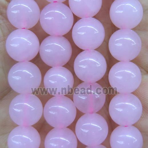round Rose Quartz beads, pink dye