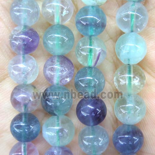 round Fluorite beads, multi color