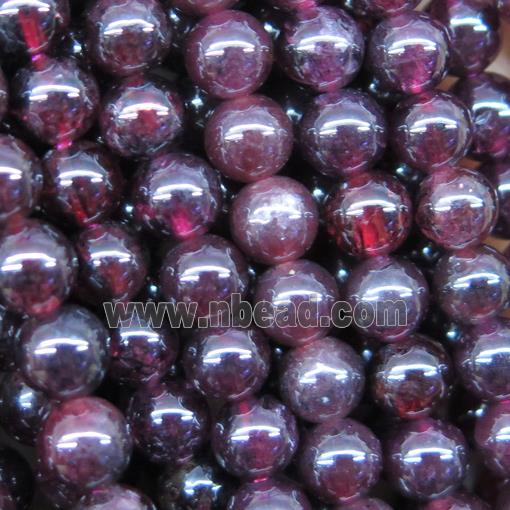 round Garnet beads, dark-red