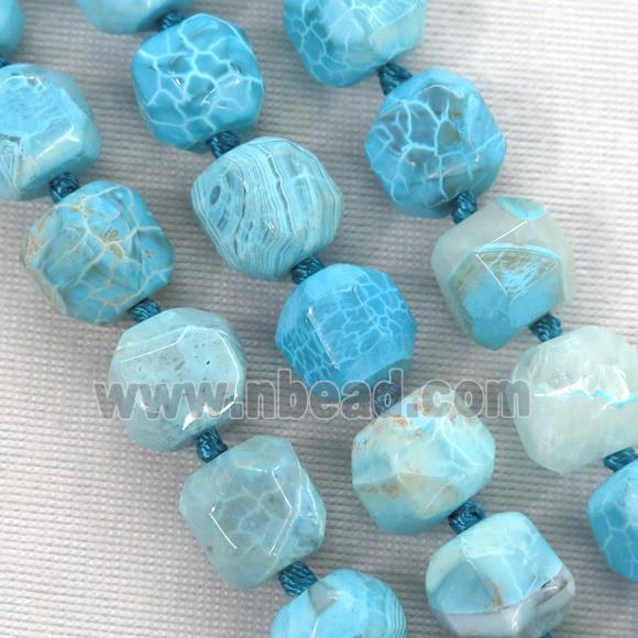 blue Dragon veins agate beads, faceted round
