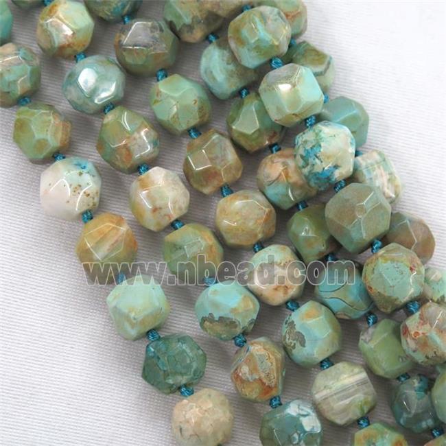 coffee green Dragon veins agate beads, faceted round