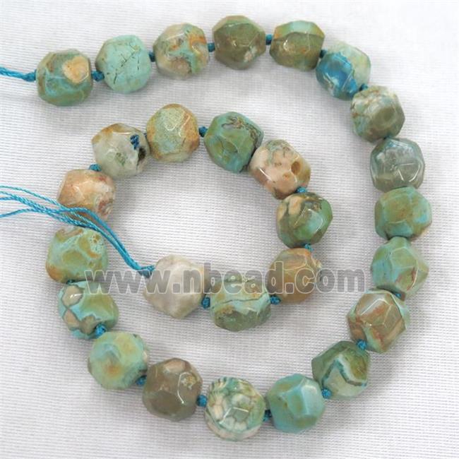 coffee green Dragon veins agate beads, faceted round