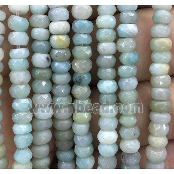 Amazonite bead, faceted rondelle
