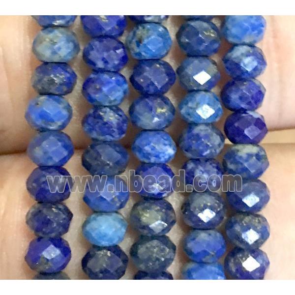 lapis lazuli bead, faceted rondelle