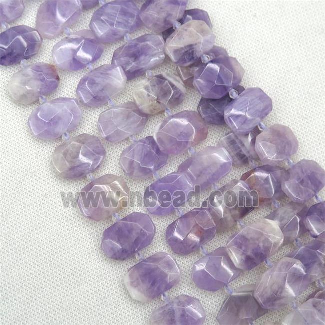 purple Chalcedony beads, faceted rectangle