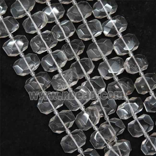 Clear Quartz Beads, faceted rectangle