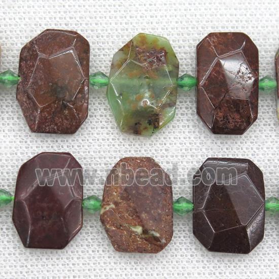 Australian Chrysoprase beads, faceted rectangle