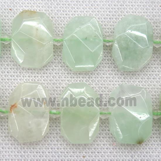 green Grapes Quartz beads, faceted rectangle