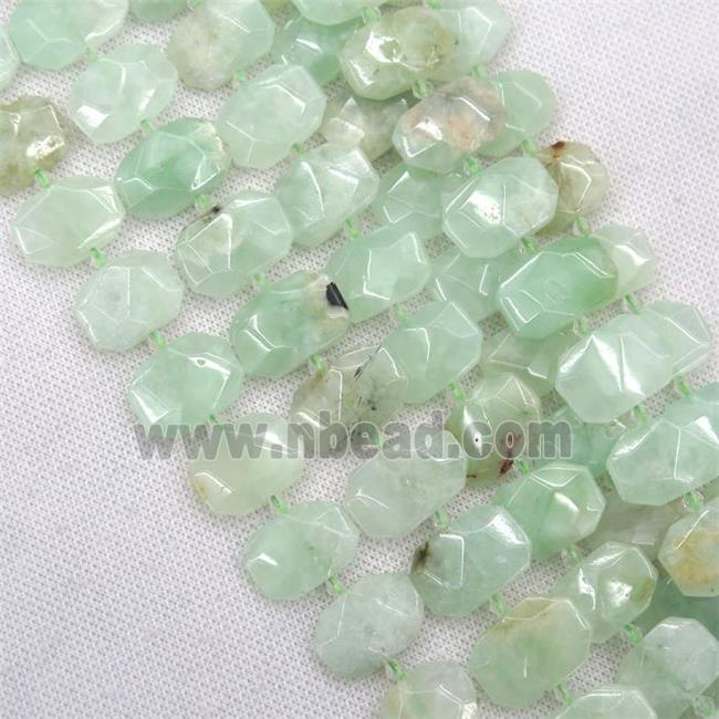 green Grapes Quartz beads, faceted rectangle