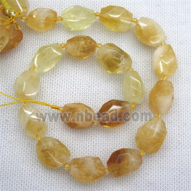 yellow Citrine nugget beads, freeform