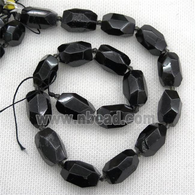 black Tourmaline nugget beads, freeform