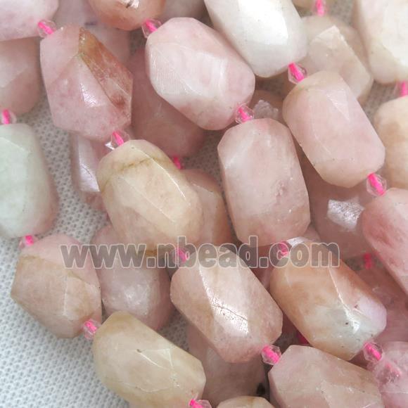 pink Morganite nugget beads, freeform