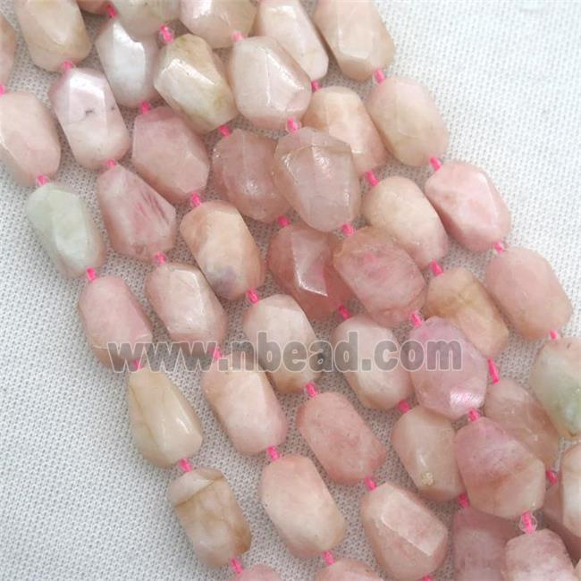 pink Morganite nugget beads, freeform
