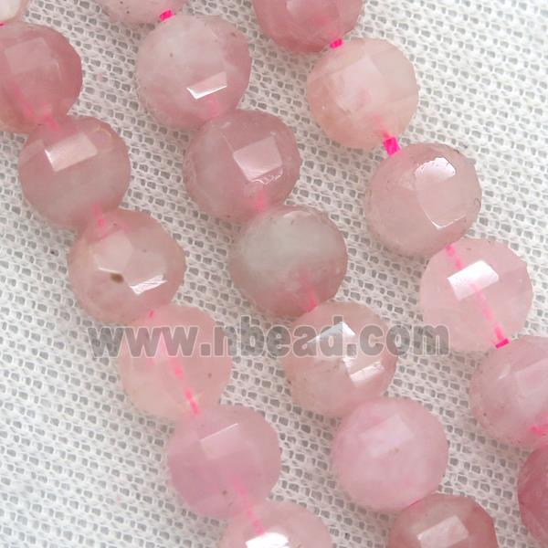 Madagascar Rose Quartz beads, pink, lantern