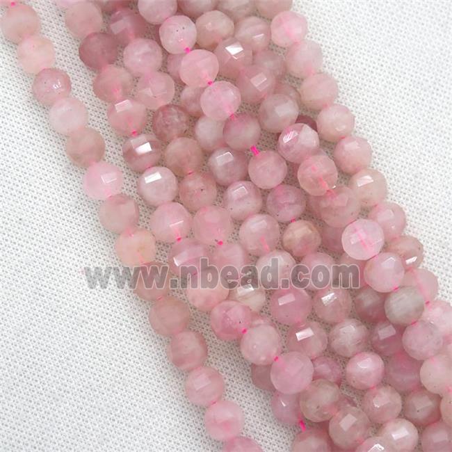 Madagascar Rose Quartz beads, pink, lantern