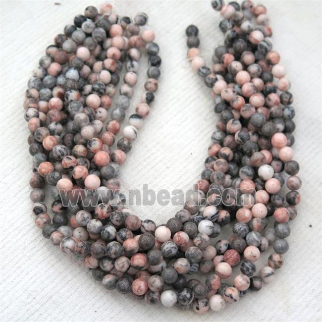 round Pink Zebra Jasper beads