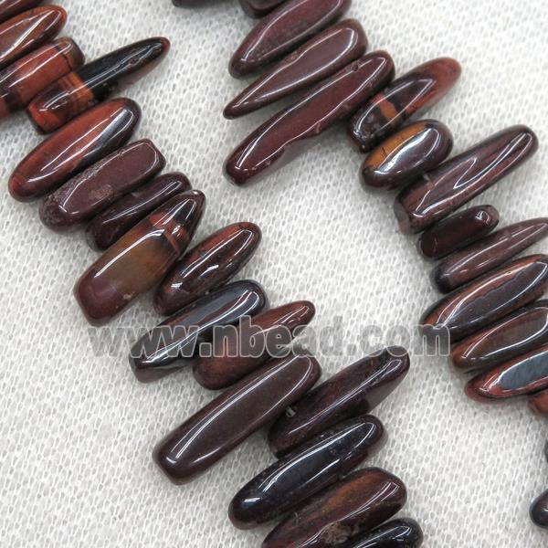 red tiger eye stick chip beads
